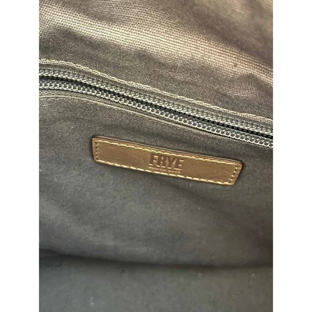 Frye Melissa Satchel Tan Leather Crossbody Handbag Brown Vintage Style - Picture 7 of 8